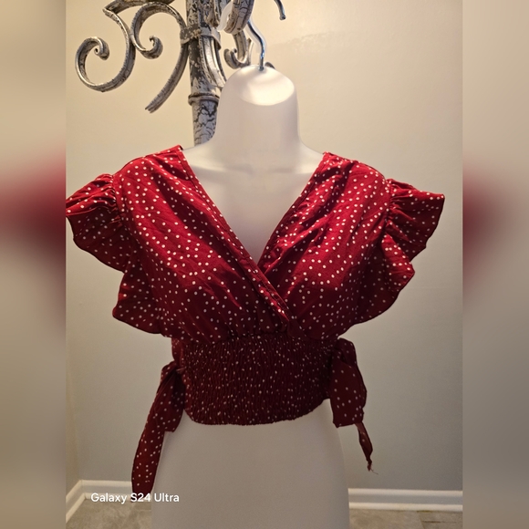 Tops - Ruffle Blouse with side ties